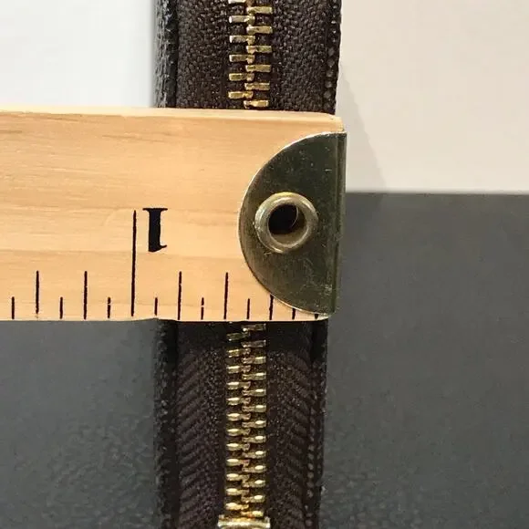 Michael Kors Jet Set Brown MK Signature Logo Large Zip Wallet Clutch - Picture 16 of 16